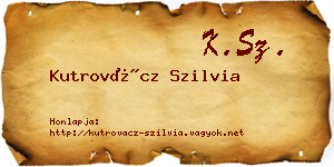Kutrovácz Szilvia névjegykártya