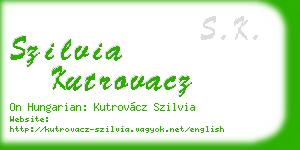 szilvia kutrovacz business card